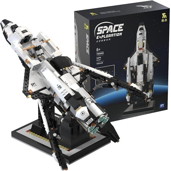 SPACE SHUTTLE Building Block Set, 1298 PCS Spacecraft Model Kit with Satell