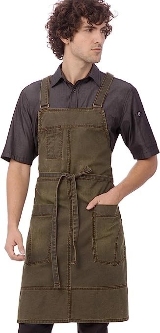 CHEF WORKS Unisex Adult Warren Apron, One Size, Brown.