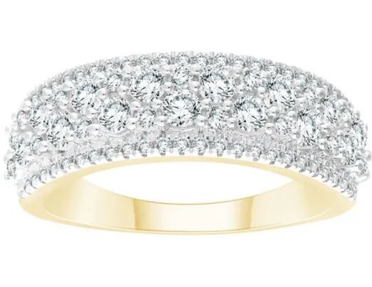 9K YELLOW GOLD 1.00ct F VS LAB DIAMOND DRESS RING