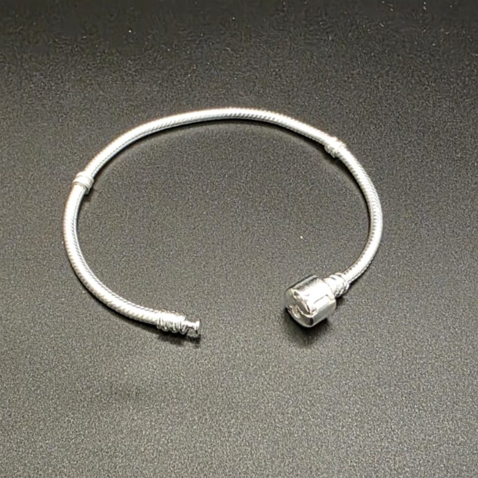 Designer Plain Bracelet for Charms in Silver