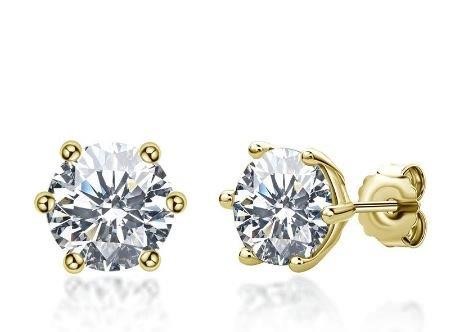 2.0ctw 18KGoldFilled/Italy Solid Earring -(Stamped 18K/Italy)-Warranty