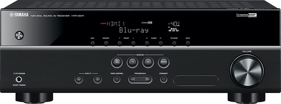 YAMAHA 5.1-Channel AV Receiver w/ Cinema DSP & Compressed Music Enhancer, B