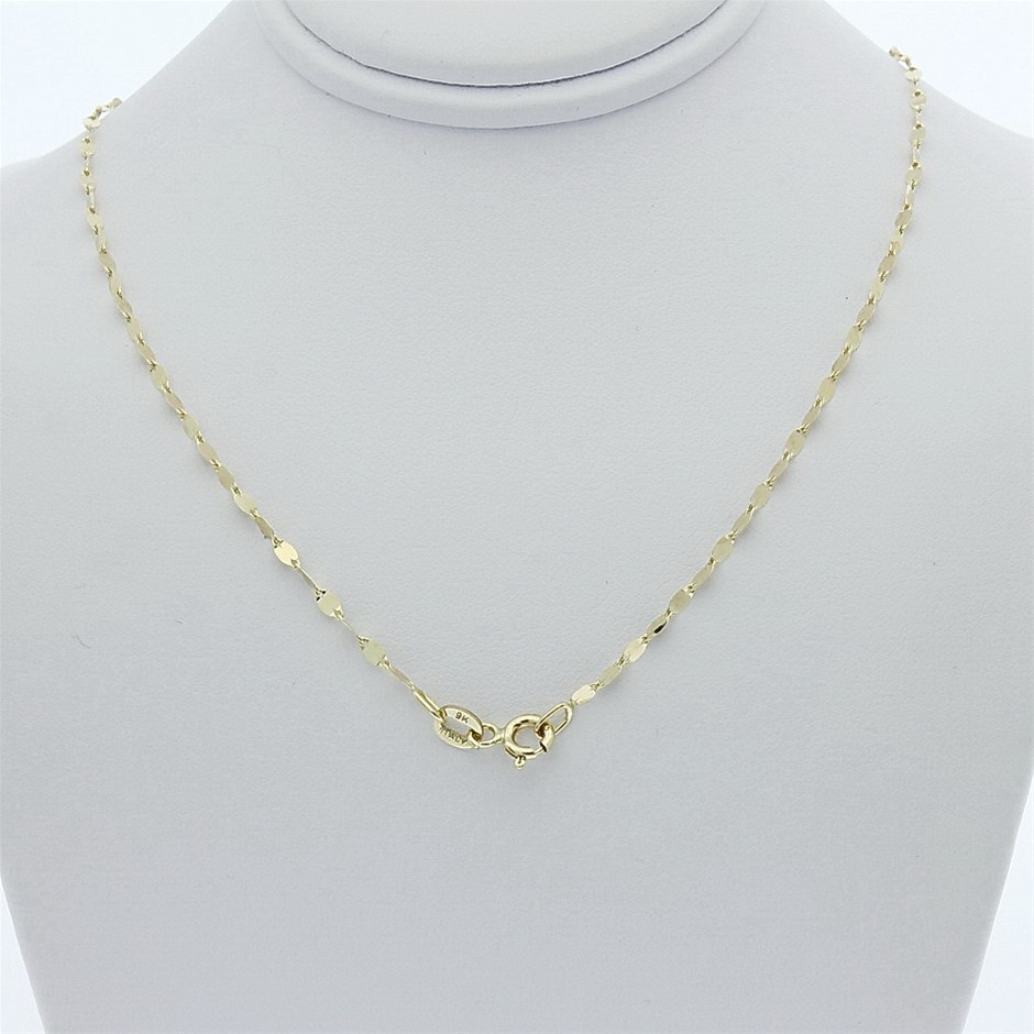 Genuine Italian 9 Karat yellow Gold 55 cm chain necklace(035FABC1+0)