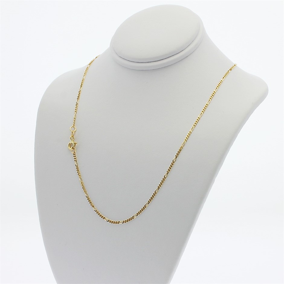 Genuine Italian 9 Karat yellow Gold 45 cm solid link chain necklace