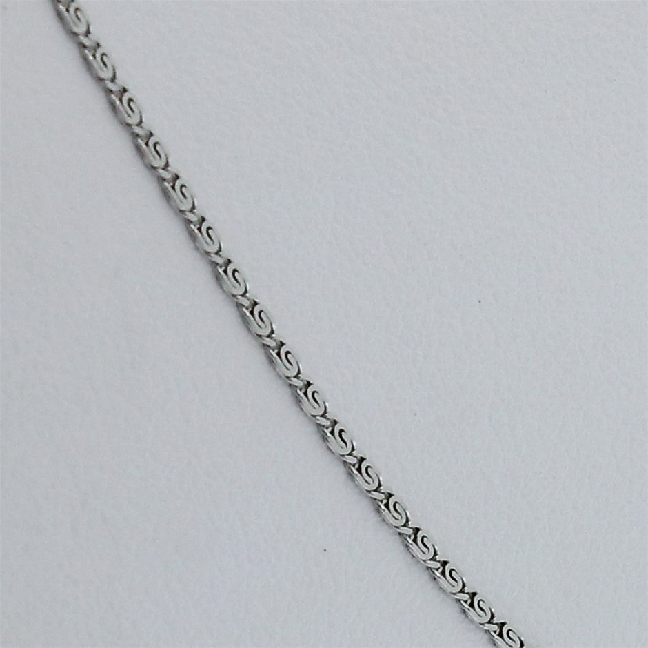 Genuine Italian 9 Karat white Gold 55 cm solid chain necklace(025-LD)