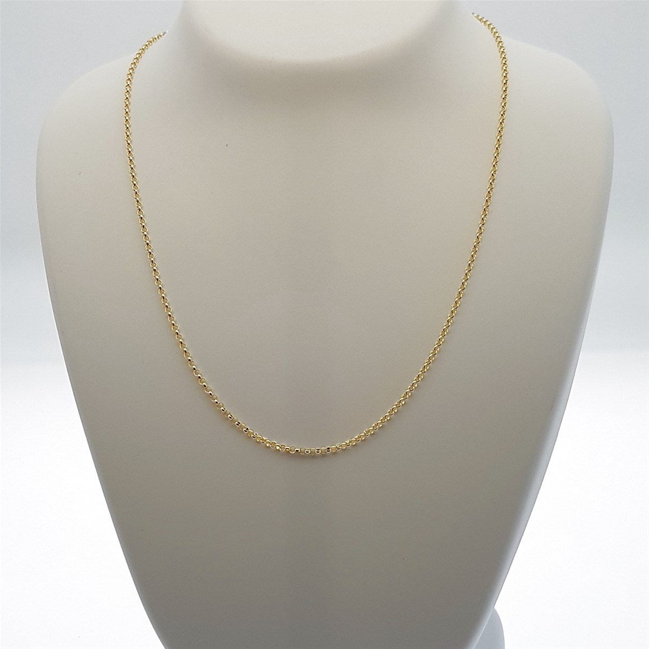 Genuine Italian 9 Karat yellow Gold 70 cm belcher chain necklace(050-RMT)