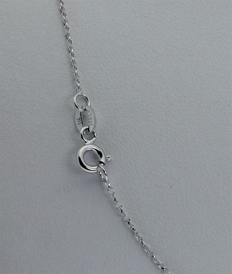 Genuine Italian 9 Karat white Gold 70 cm chain necklace(SPMSD025)