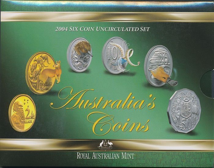 Australia: 2004 Uncirculated set, in RAM packaging. Animal on Coins!!