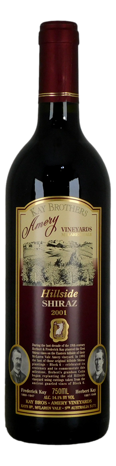 Kay Brothers Hillside Shiraz 2001 (1x 750mL), SA.