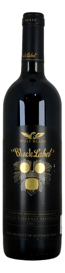 Wolf Blass Black Label - Shiraz Cab Sauv 2001 (1x 750mL), SA.