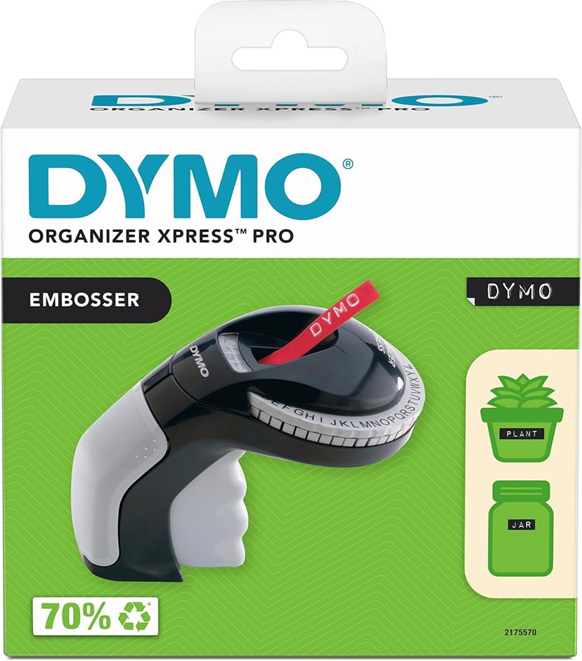 DYMO Organizer Express Embosser Pro with 3 Black Tapes, Blue. NB Missing ta