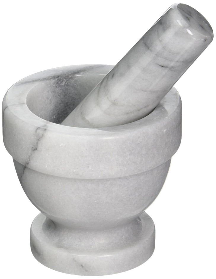 FOX RUN 3835 Marble Mortar and Pestle 3-Inch, White.