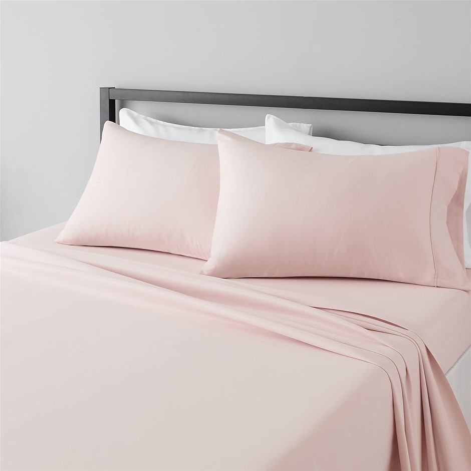 AMAZON BASICS Lightweight Super Soft Easy Care Microfiber Bed Sheet Set wit