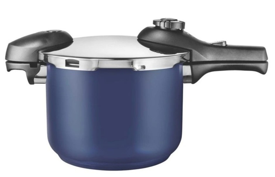 THE COOKS COLLECTIVE Premium Stainless Steel 22cm Pressure Cooker/6LT, Navy