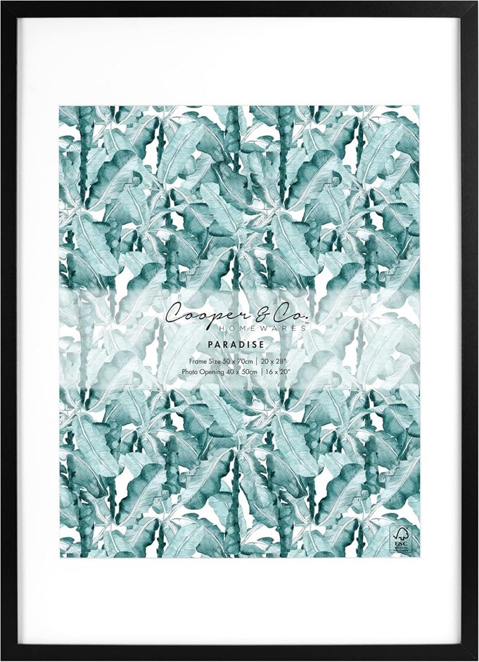 COOPER & CO. 50x70cm Matt to 40x50cm Black Premium Paradise Wooden Photo Fr