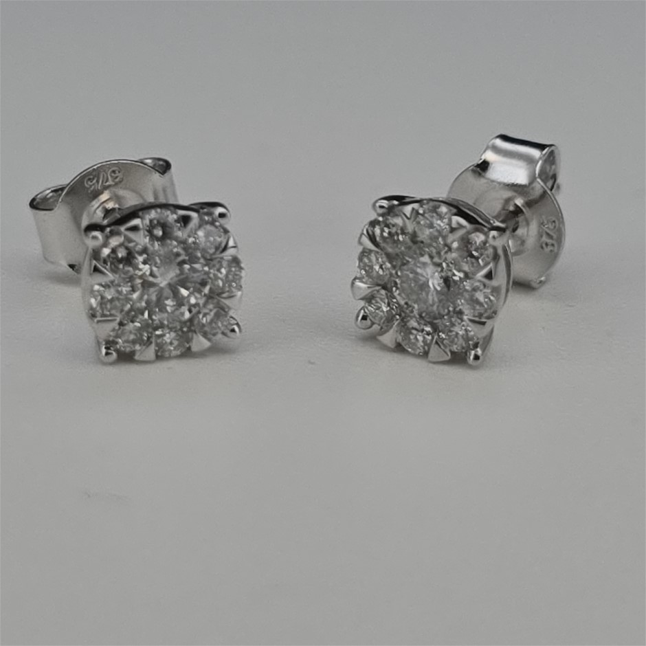 9K WHT GOLD 0.50CT HI I1 DIAMOND STUDS