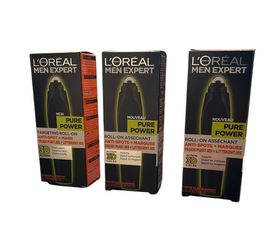 3x L'Oreal Paris Men Expert Roll On