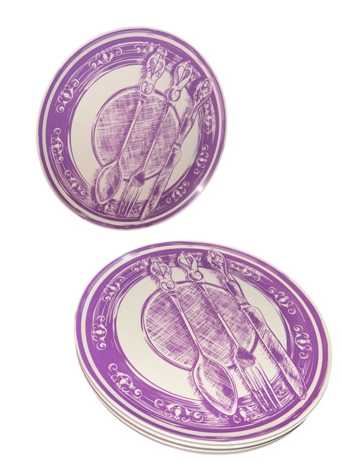 6x Baci Milano Melamine Dinner Plates