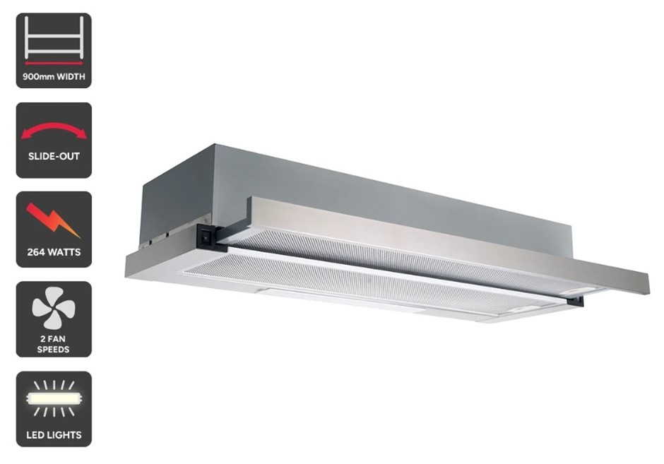 KOGAN Slideout Rangehood 90CM.