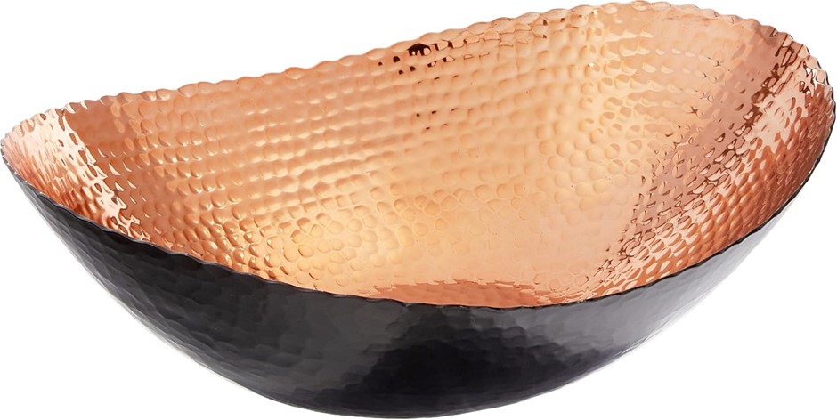 ELEGANCE Copper Oval Bowl, 14.75" x 11".