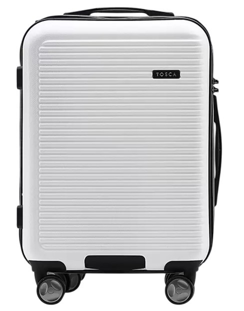 TOSCA London Hardside Luggage Suitcase, White, Small Case 54cm. NB: Not in
