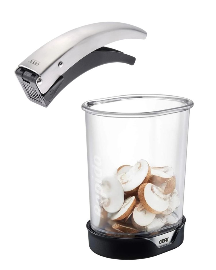 GEFU KITCHEN BUNDLE: Garlico Garlic Cutter, Stainless Steel/Black, 13450 +