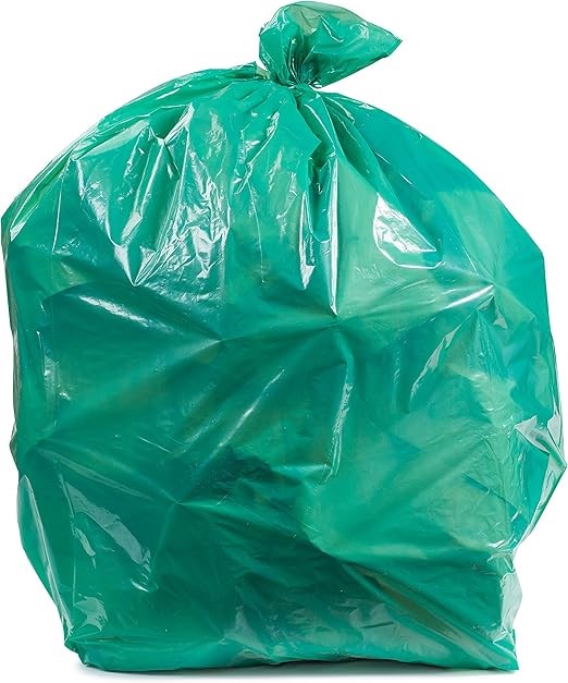 PLASTICPLACE Green Trash Bags, 20-30 Gallon 200 / Case 1.2 Mil
