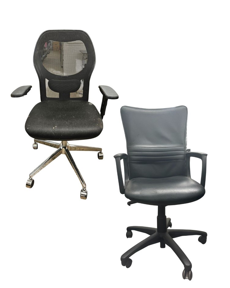 OFFICE CHAIR BUNDLE: High Back Executive Office Chair (Black) NB: Used, Som