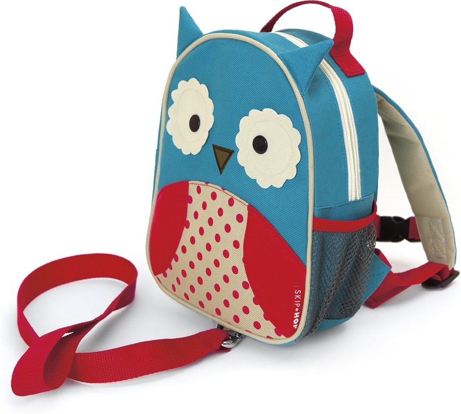 SKIP HOP Zoo Let Mini Backpack with Rein, Owl. NB: Slightly Damaged Packagi