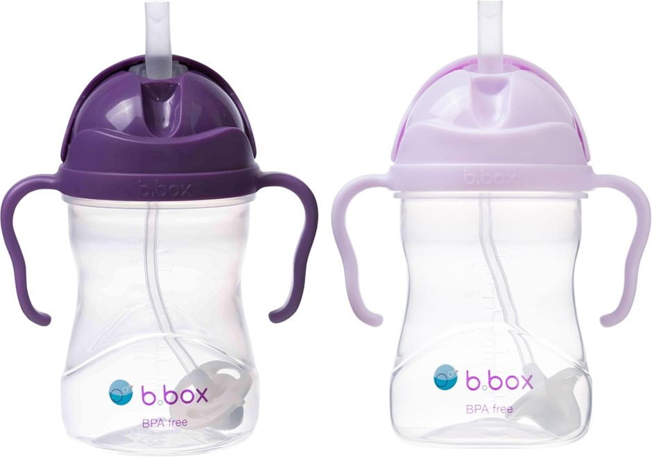 B.BOX Sippy Cup with Weighted Straw, 6M+, Grape/Boysenberry, 240 ml (Pack o