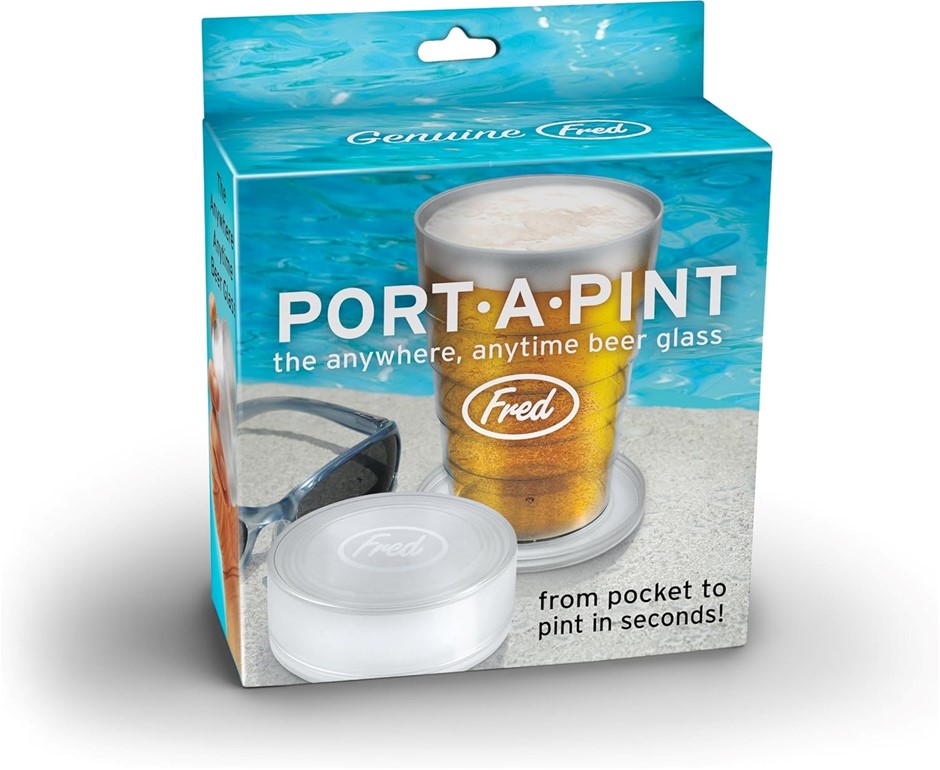 FRED Port-A-Pint Collapsible Beer Glass, Clear