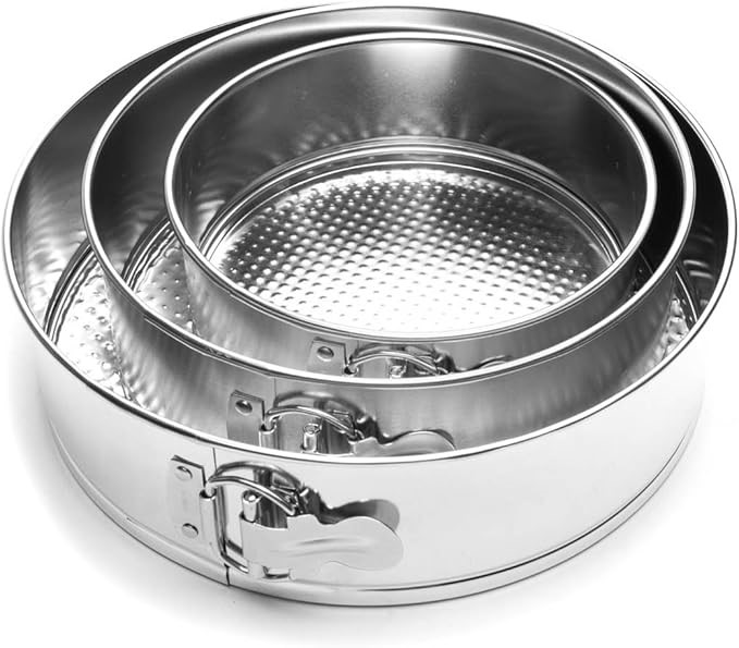 Fox Run 4560 Springform Pan Set, Tin-Plated Steel, 3-Piece. NB: Damaged Box
