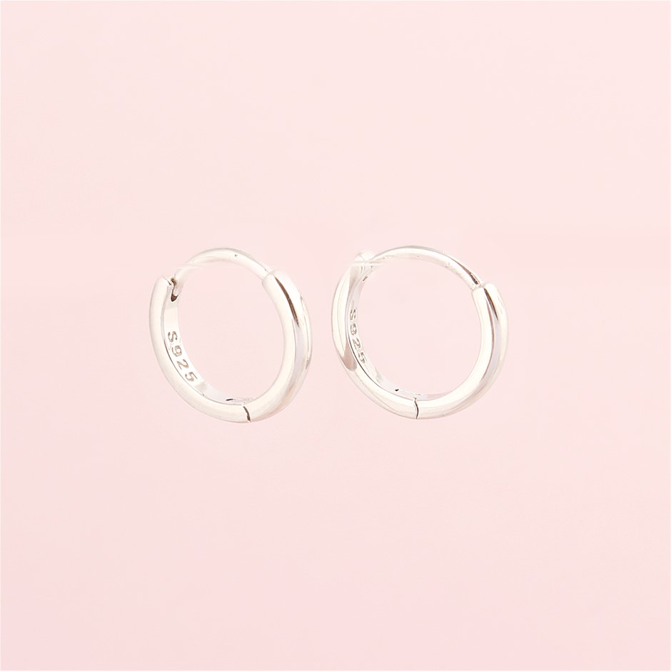 Dainty Huggie Hoop 925 Sterling Silver Earrings