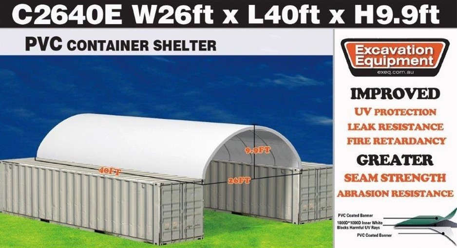 Heavy duty 40ft Container Shelter with End Wall (Unused)