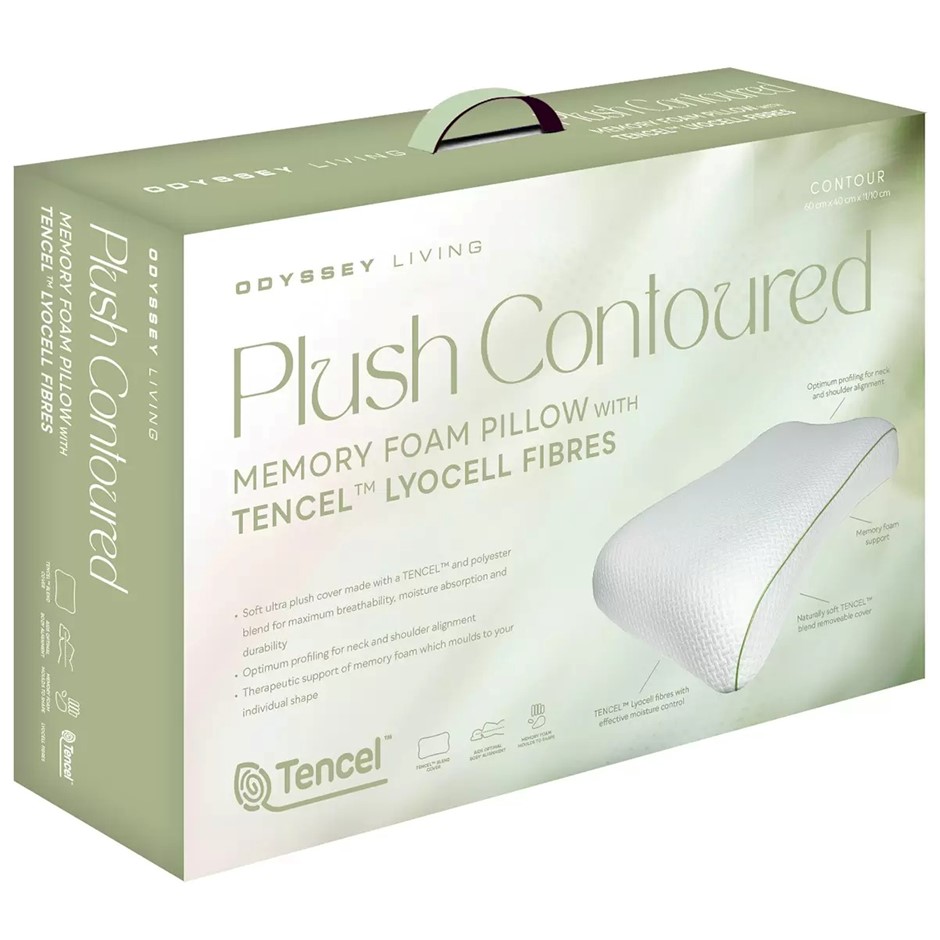 2 x ODYSSEY LIVING Tencel Plush Memory Foam Pillow. NB: Not in original pac