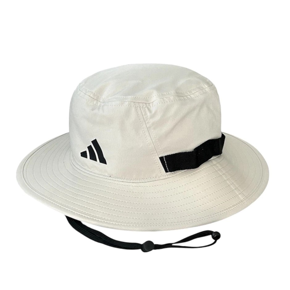 ADIDAS Victory Drawstring Bucket Hat, UPF 50, Cream. Buyers Note - Discoun