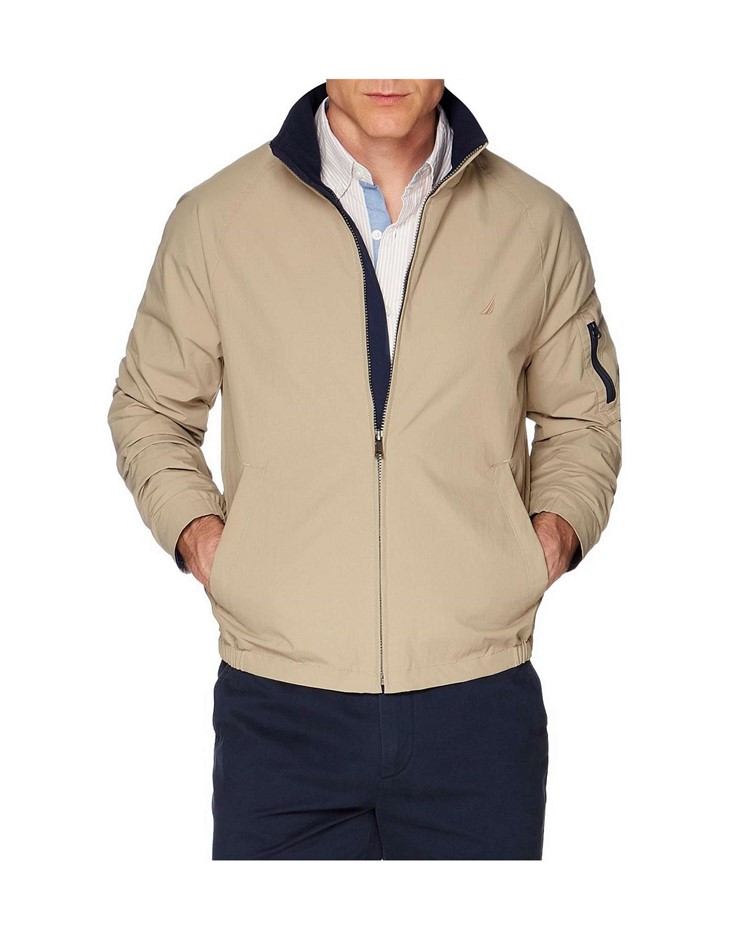 NAUTICA Yacht Anchor Jacket, Size M, Tan Khaki (2TK), J53050. Buyers Note