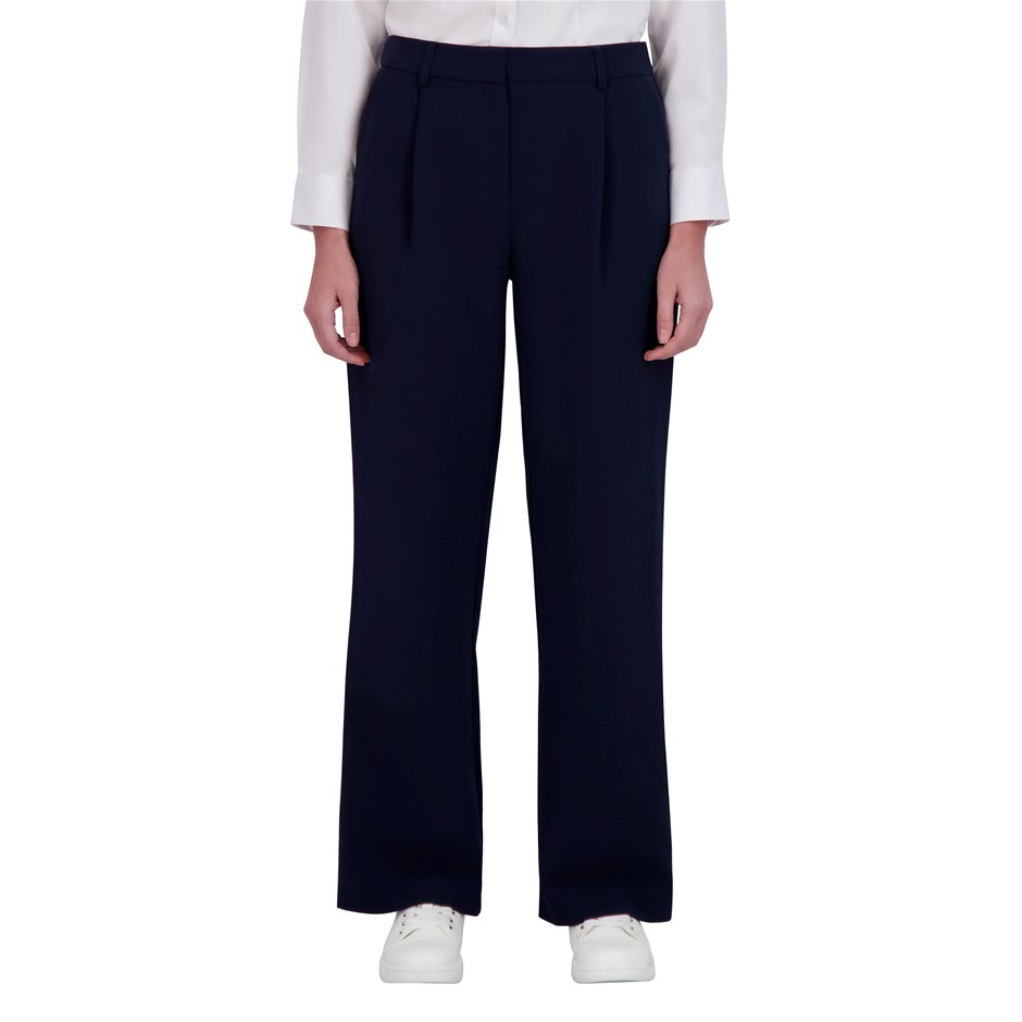 DKNY Women's Wide Leg Pant, Size 8, Navy (NVY). Buyers Note - Discount Fre