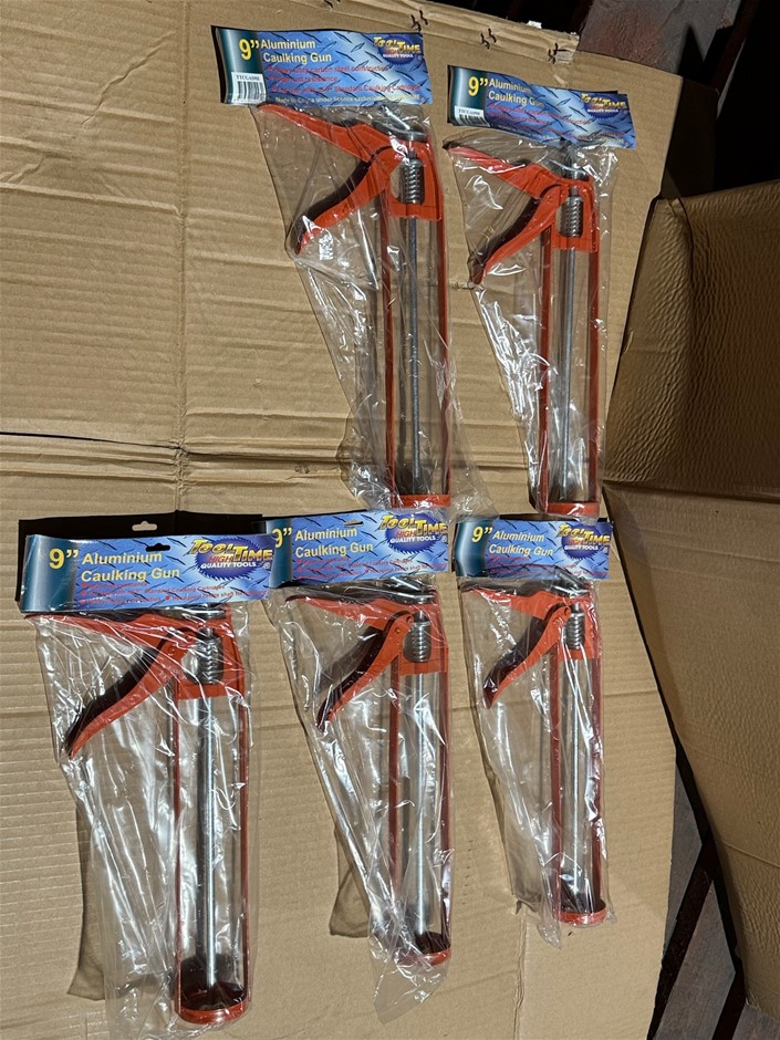 Tooltime Caulking Gun 9" Heavy Duty Construction x 5 units, Brand NEW
