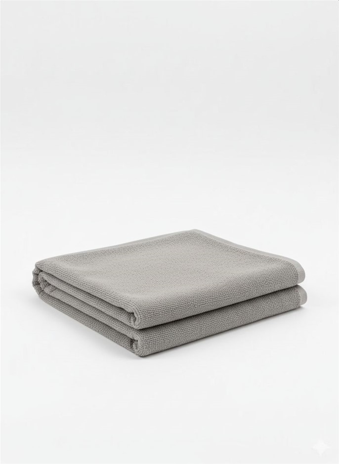 2 x Honey Combed Towel – Silver