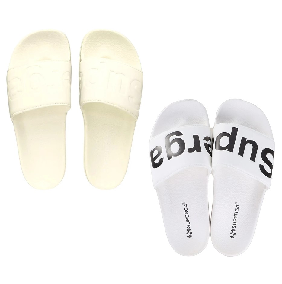 2 Pairs x SUPERGA 1908 Polysoft Slides, Sizes EU36 & EU37, White/Black & Be