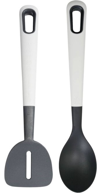 2 x EKU: Slotted Turner and Solid Spoon, Caviar