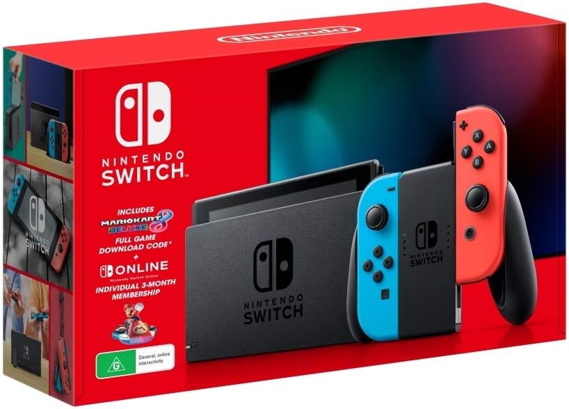 NINTENDO Switch Console [Neon Blue/Red] with Mario Kart 8 Deluxe