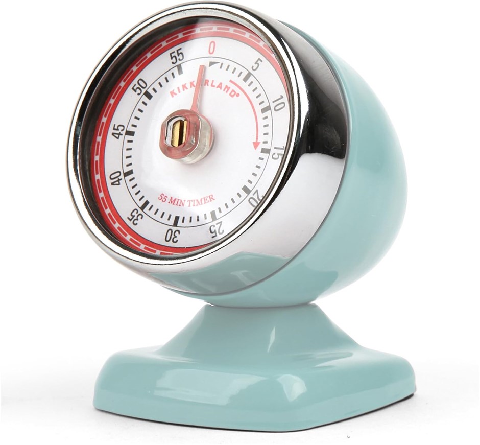 KIKKERLAND Vintage Streamline Kitchen Timer, Blue