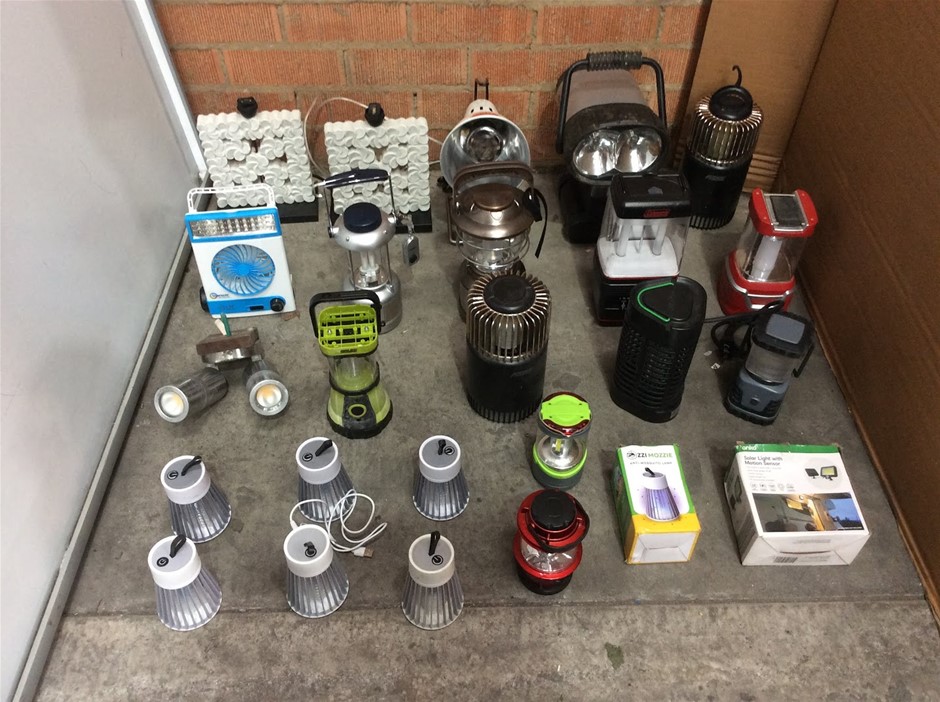 Mixed Brands Camping Lanterns + Flashlights + Portable Fans