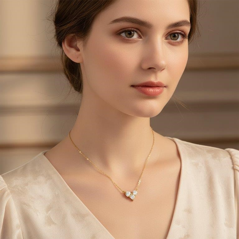 GRA Moissanite white Brilliant Cut 925 Sterling Silver Necklace-VVS1