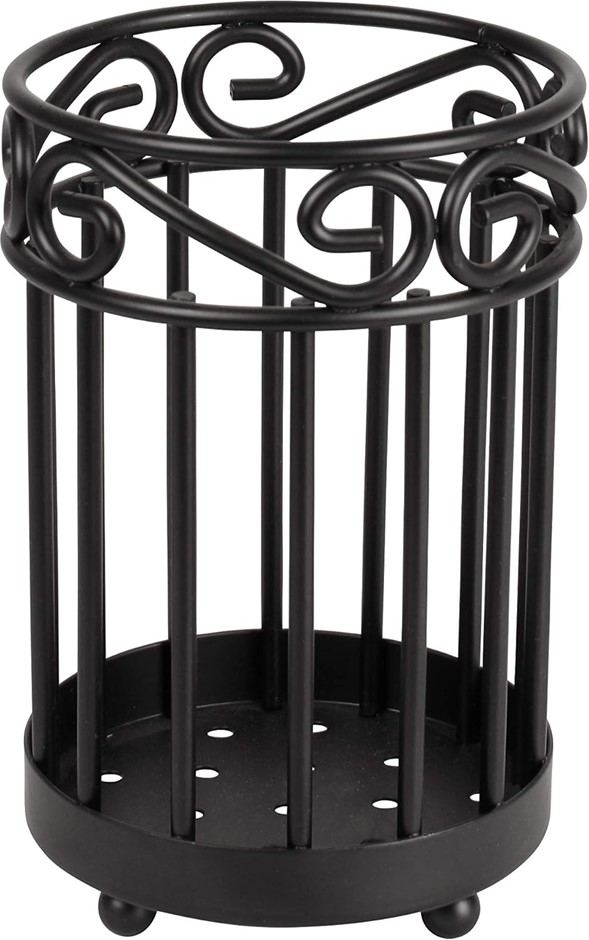 SPECTRUM Diversified Scroll Utensil Holder, Black