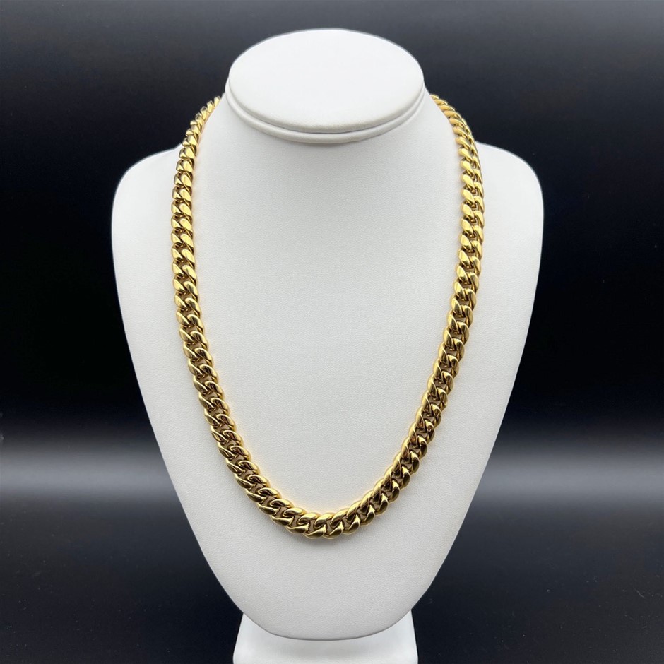 18K Gold-Filled Cuban Chain Necklace, 10MM Wide - 60.9cm