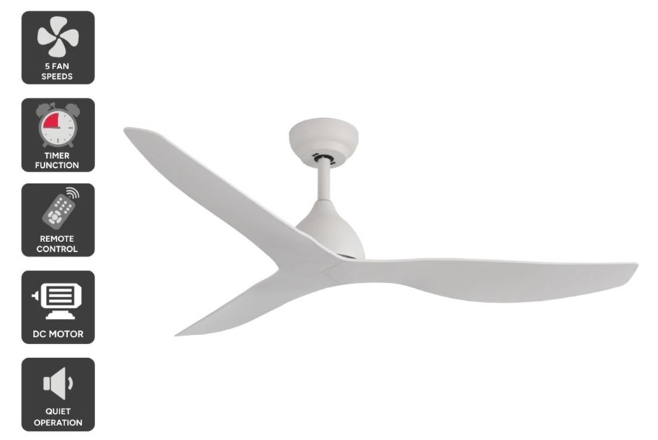 Kogan 132cm DC Motor Ceiling Fan with Remote (White)