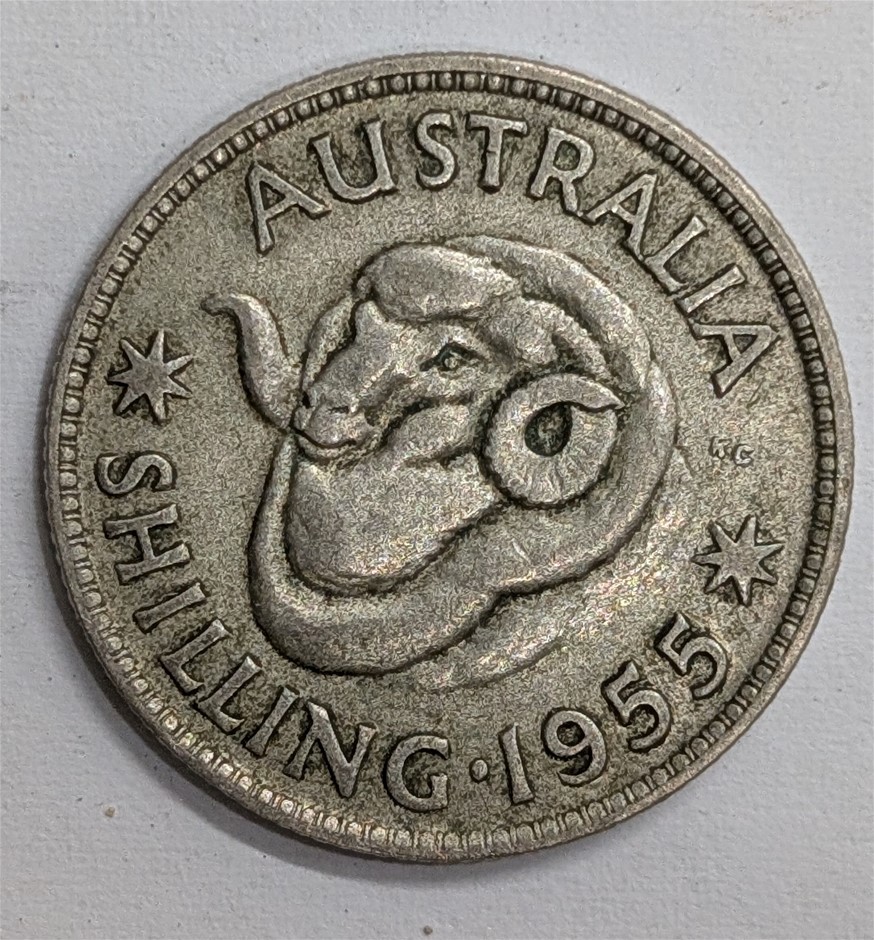 1955 AUSTRALIA Silver Shilling Coin
